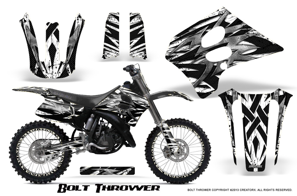 Suzuki RM125-250 93-95 Graphics Kit Bolt Thrower White NP Rims